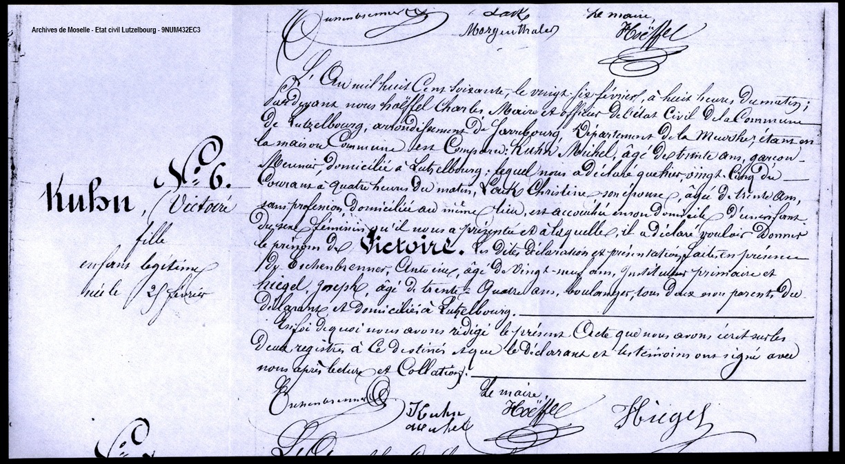 Extrait de document généalogique