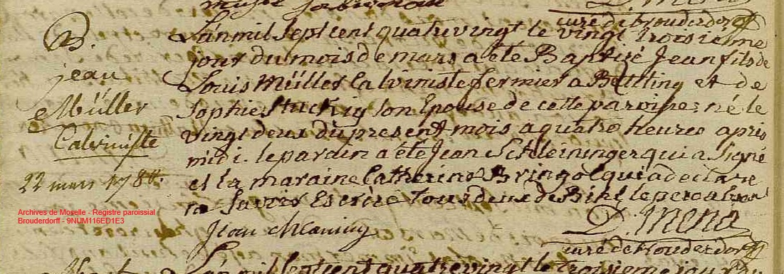 Extrait de document généalogique